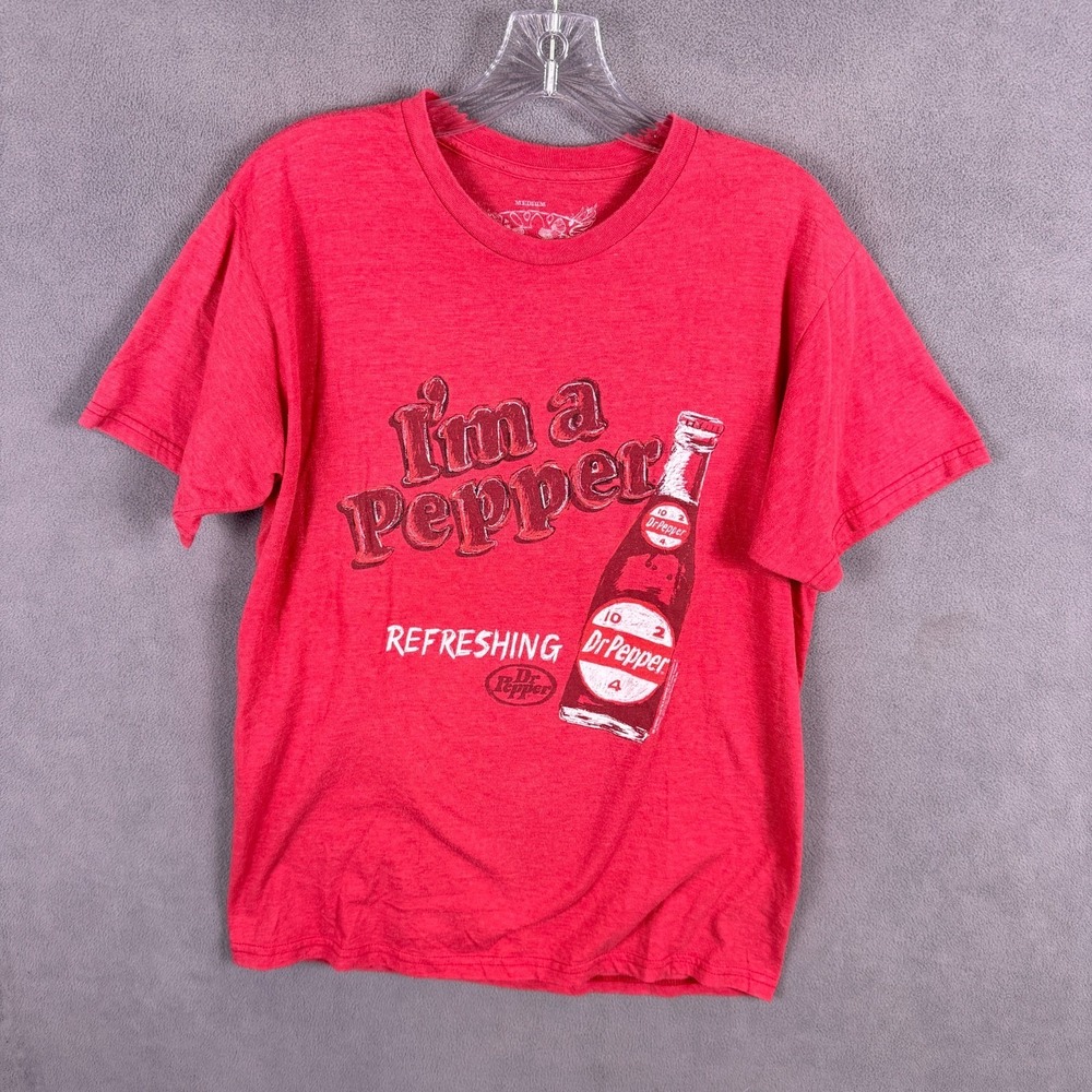Savvy Mens Dr. Pepper T-Shirt M Drink‎ Logo Red Short Sleeve Sodacore